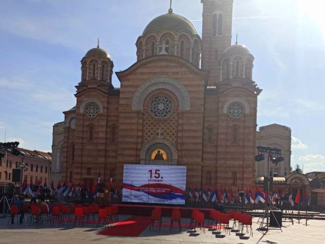 Припреме за свечану академију уочи Дана српског јединства Припреме за свечану академију уочи Дана српског јединства - Фото: РТРС