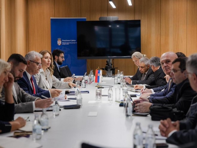 Ђедовић Хандановић са представницима нафтних компанија (Фото: TANJUG/MINISTARSTVO ENERGETIKE) - 