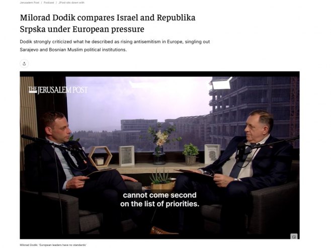 Додик за израелски подкаст (Фото: Screenshot/jpost.com/podcast) - 