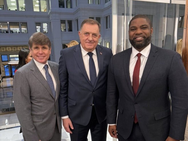 Благојевић, Додик и Бајрон Доналдс (foto: x.com/MiloradDodik) - 