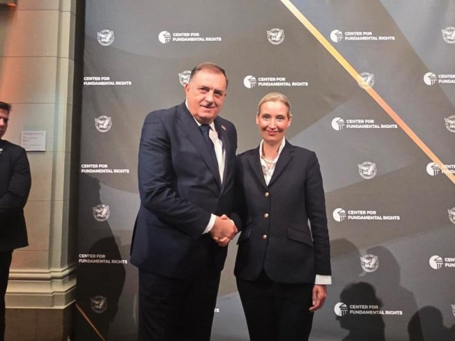 Милорад Додик и Алис Вајдл (Фото: x.com/MiloradDodik) - 