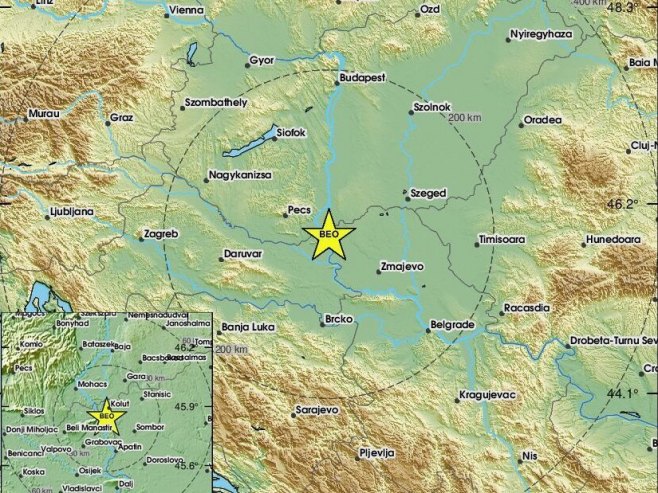 Земљотрес у Србији (фото: x.com/LastQuake) - 