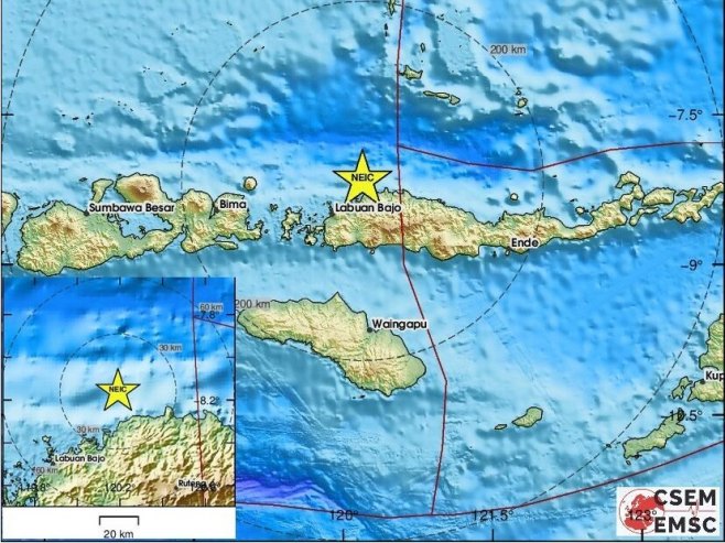 Индонезија, земљотрес (фото: x.com/LastQuake) Индонезија, земљотрес (фото: x.com/LastQuake) -
