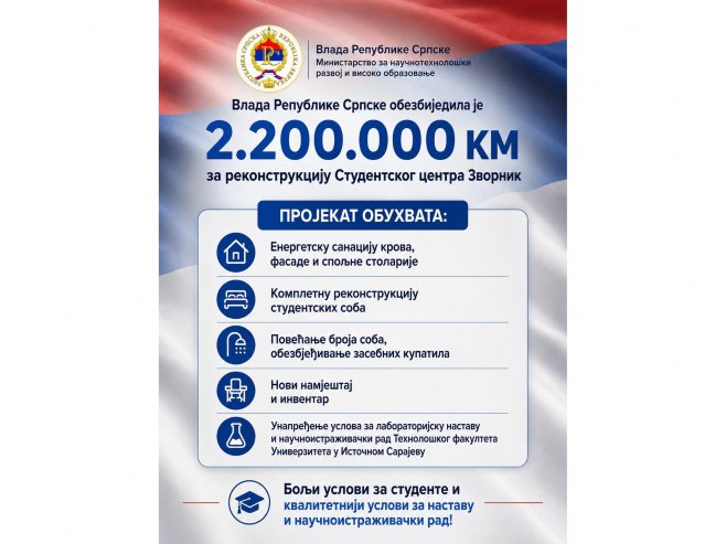 Реконструкција Студентског центра Зворник (фото: instagram.com/ministarstvo_ntvo) Реконструкција Студентског центра Зворник (фото: instagram.com/ministarstvo_ntvo) -
