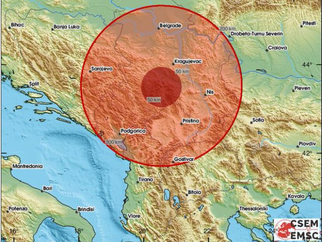 Србија, земљотрес (фото: x.com/LastQuake) Србија, земљотрес (фото: x.com/LastQuake) -