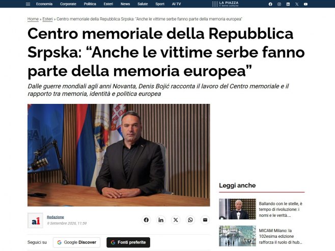 Интервју Дениса Бојића (фото: affaritaliani.it) - 